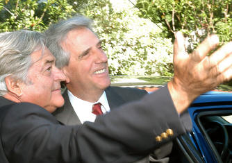 El ex Presidente Luis Alberto Lacalle y el Presidente Tabar Vzquez.